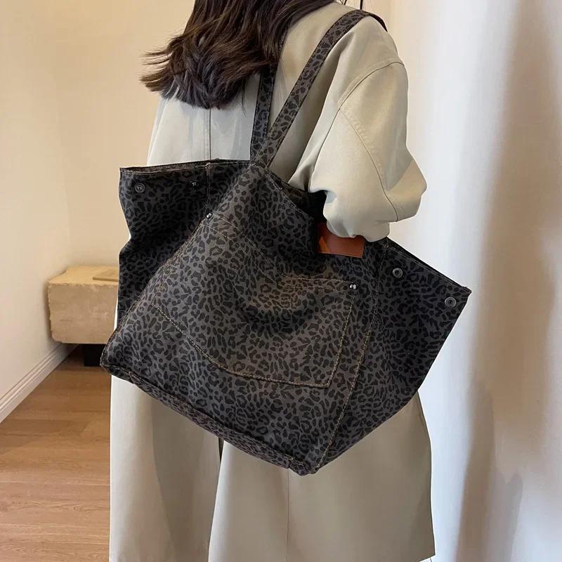 Леопардовый дизайн корейской моды Shopper Большие сумки для покупок для женщин Сумка женская сумка через плечо Большая вместительная сумка женская сумка
