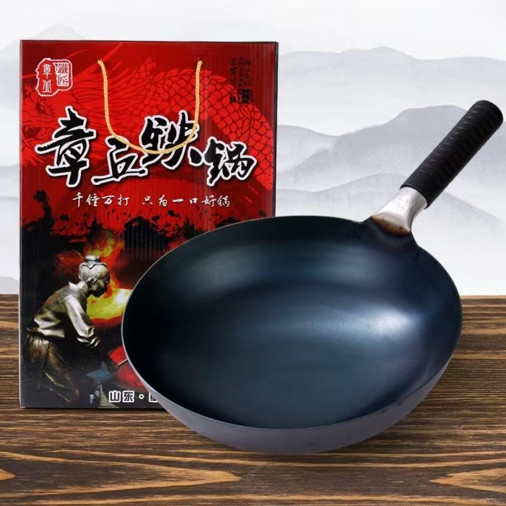 32/34/36cm Cast Iron Wok Non Stick Kitchen Tools Durable Cookware Cooking Pot  Gas Induction Cooker