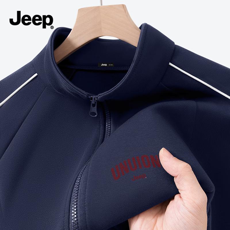 JEEP Men's Stand-Collar Casual Zip-Up Jacket