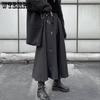 WTEMPO Юбки в стиле Харадзюку в стиле панк, женские юбки с высокой талией и пряжкой, нерегулярная готическая юбка, черная уличная одежда в стиле хип-хоп, свободно регулируемая