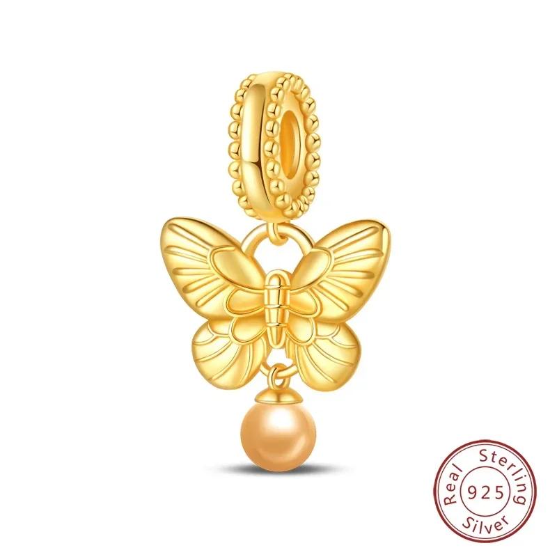 Кулоны Звезда Луна Ночное сияние Бусины Шишки Сосны Подходят для Браслетов Медь Красивые Цветы Подвески Бабочки DIY Ювелирные Изделия