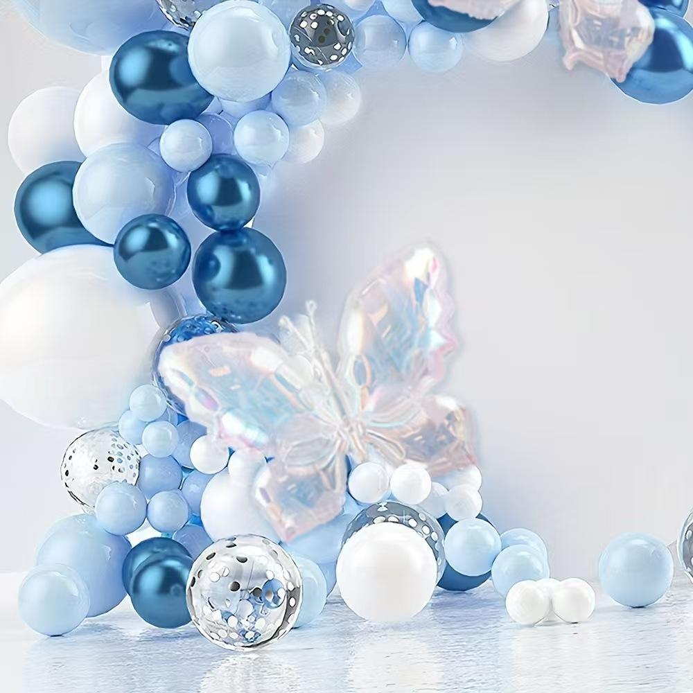 Прозрачная Разноцветная Бабочка Синяя Цепь из Шаров Крещение Ребенка Украшение для Детской Вечеринки в честь Дня Рождения