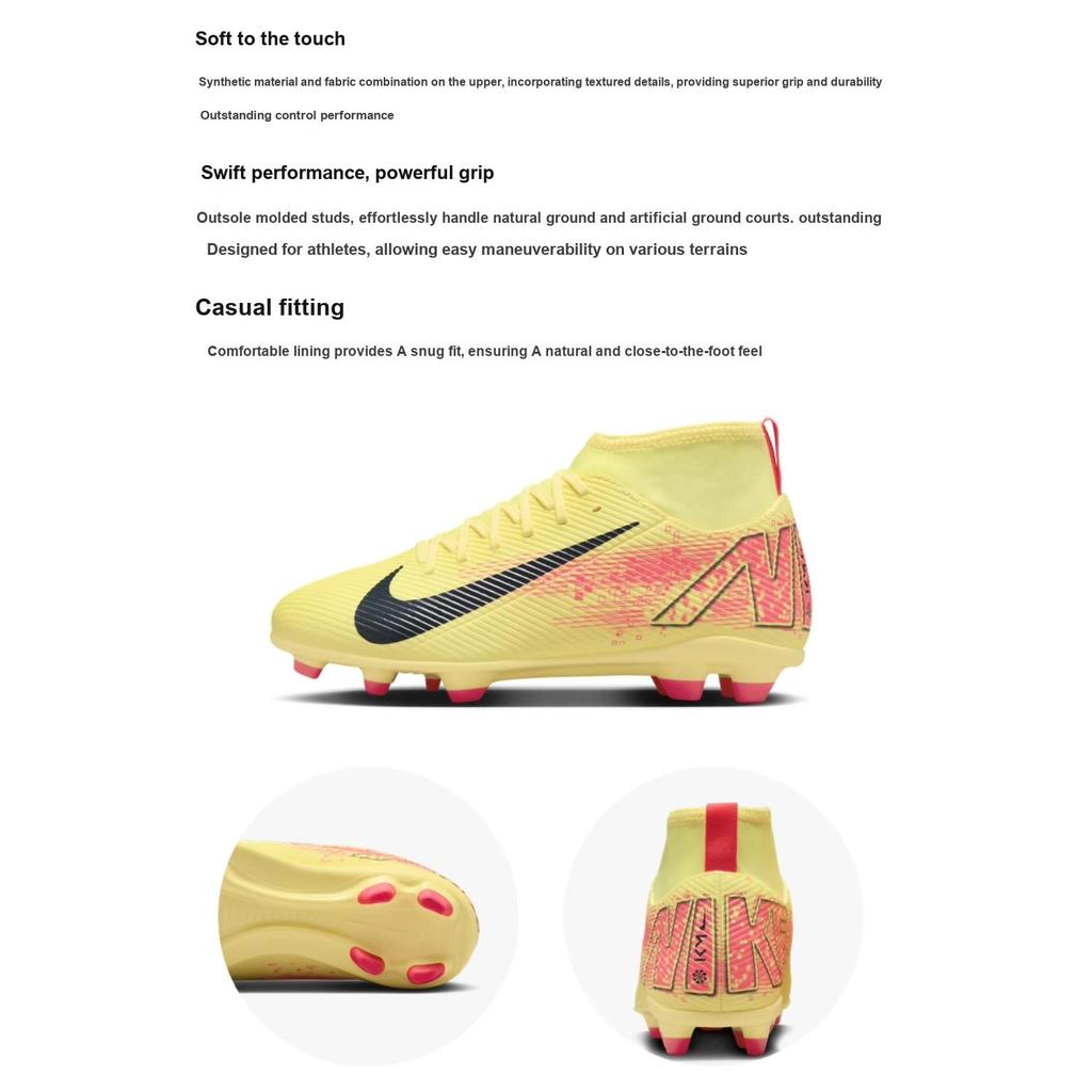 Nike Футбольные бутсы Jr Mercurial Superfly 10 Club Kylian Mbappe Светло-лазерный оранжевый Броневой темно-синий HF6283-800