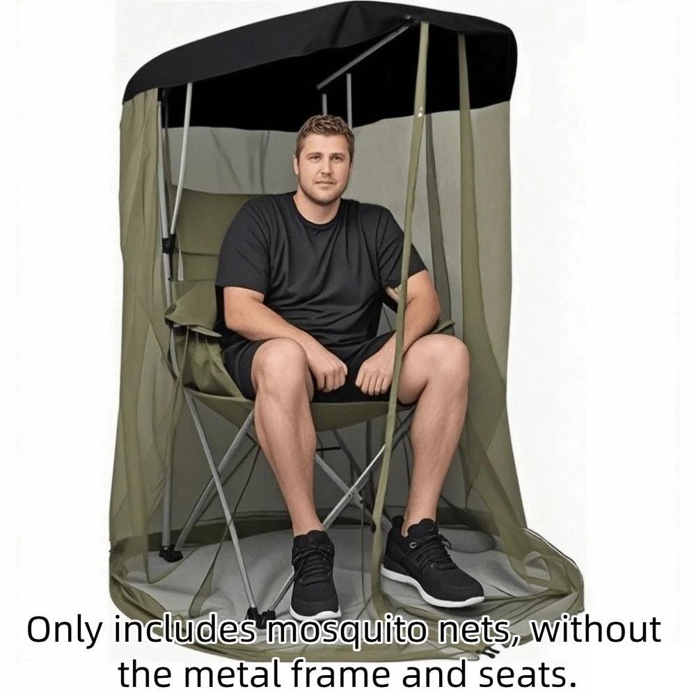 Foldable Design Chair Use Mosquito Net Zipper Opening Mesh Tent Insect Shield Net Camping