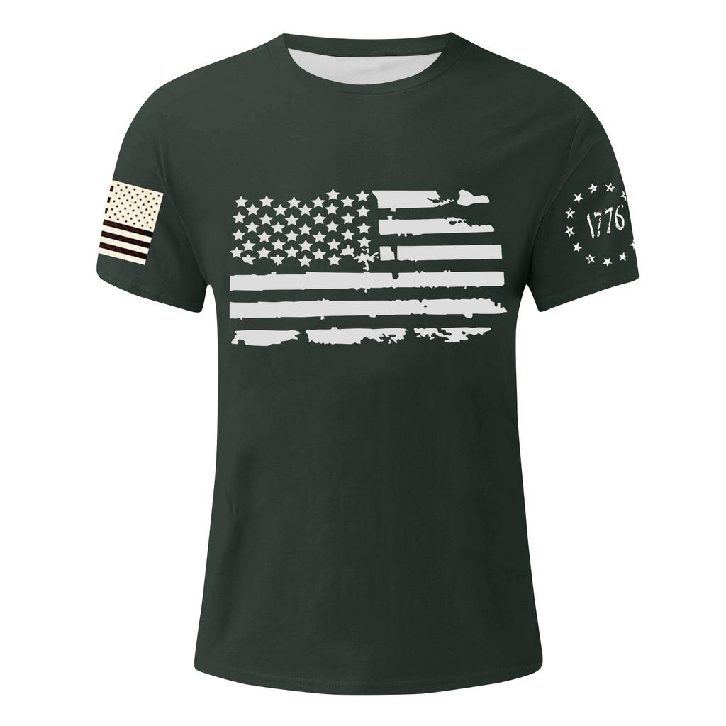 Men's Independence Day Printed T-Shirt Men's Loose Casual Short Sleeve Top