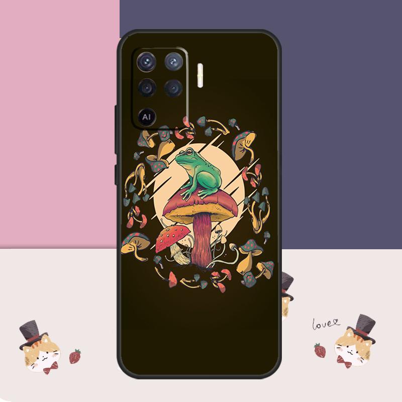 Cottagecore Frog Aesthetic Case For Oppo A76 A96 A16 A60 A98 A58 A78 A18 A38 A80 A40 A77 A57 A17 A74 A54 A94 A15 A5 Pro