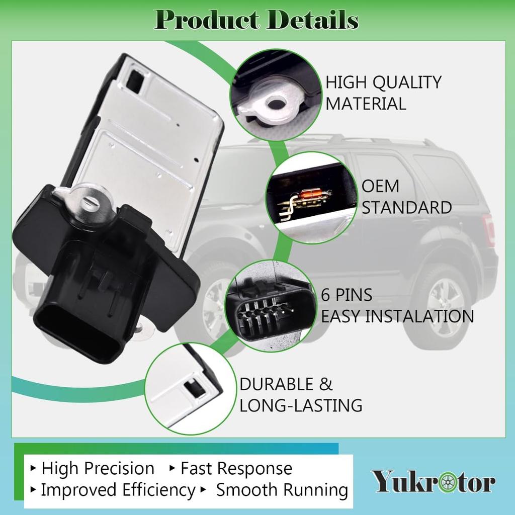 Mass Air Flow Sensor MAF Sensor 3L3A12B579BA Compatible with 2004-2010 Ford F-150 F-250 Super Duty E-150 E-250 Escape Expedition Explorer Mustang