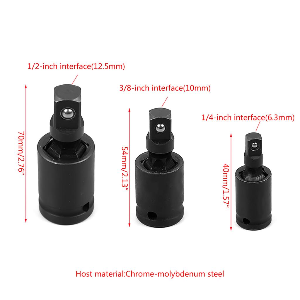 1/4" 3/8" 1/2" Привод Универсальный ударный шарнир Хромомолибденовая сталь Универсальный шарнирный торцевой ключ Ударный торцевой адаптер Ручные инструменты