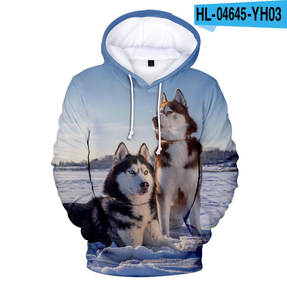 Толстовка с капюшоном для женщин и мужчин с 3D принтом собаки и хаски, уличная одежда, пуловер в стиле хип-хоп, куртка с капюшоном, мужская повседневная спортивная одежда