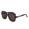 Lightweight Plate Black Plate Frame Square Sunglasses Women's