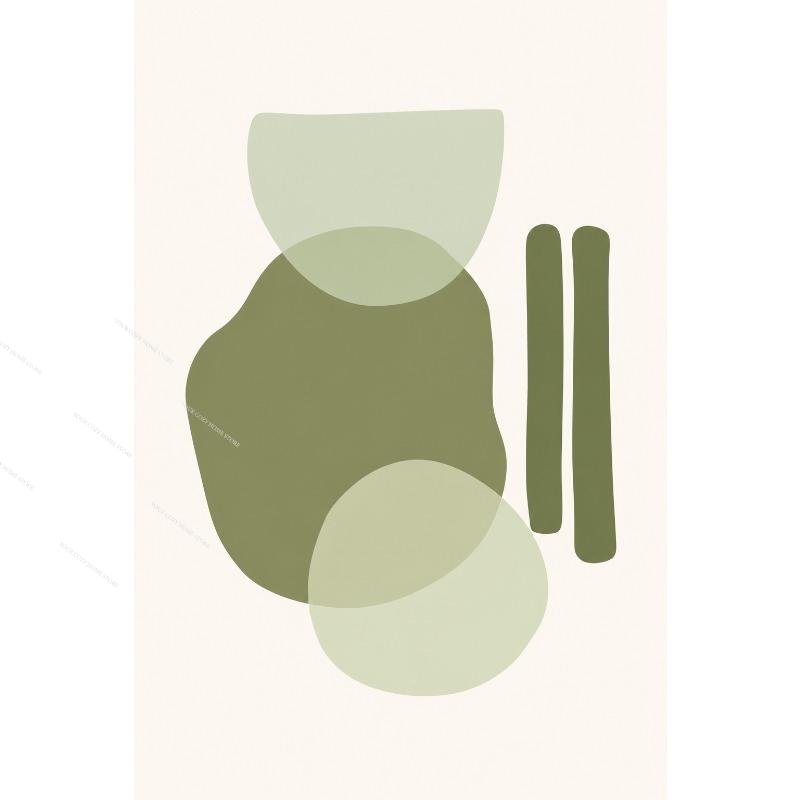Sage Green Abstract Line Art Canvas Gallery Wall Prints Minimalist Geometric Leaf Face Wall Art Boho Neutral Modern Home Decor