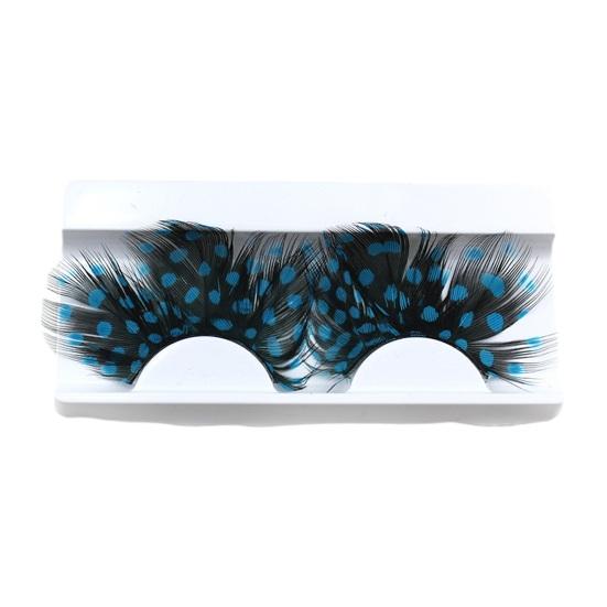 1 пара 3D красочных накладных ресниц натурального и густого синего цвета, искусственные перья, наращивание ресниц, макияж для вечеринки, накладные ресницы для Хэллоуина, косплея