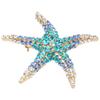 Pentagram Rhinestones Pin Brooch Starfish Clothing Accessories Ocean Blue Decorations
