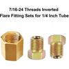 Фитинги тормозной магистрали MuHize 1/4 - Модернизированный набор из 15 штук 7/16 24 витка тормозных соединительных фитингов для тормозной трубки 1/4 дюйма (5 соединений, 10 гаек)