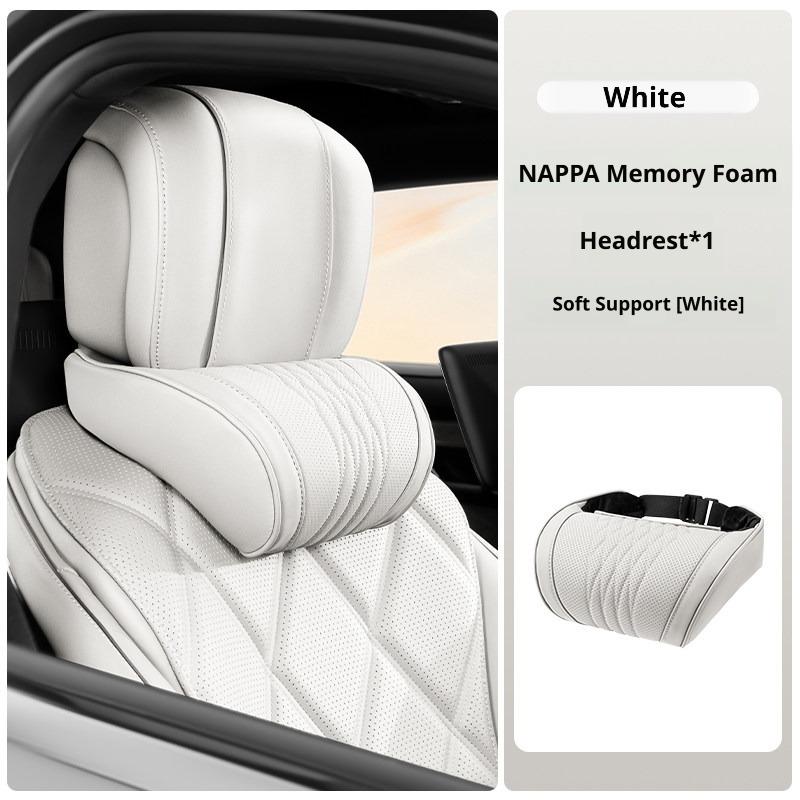 For Xpeng Luxury Nappa Leather Latex Car Headrest Pillow Fit P7 P7+ X9 M03 L03 GX P5 G3i G6 G9 Breathable Car Lumbar Support