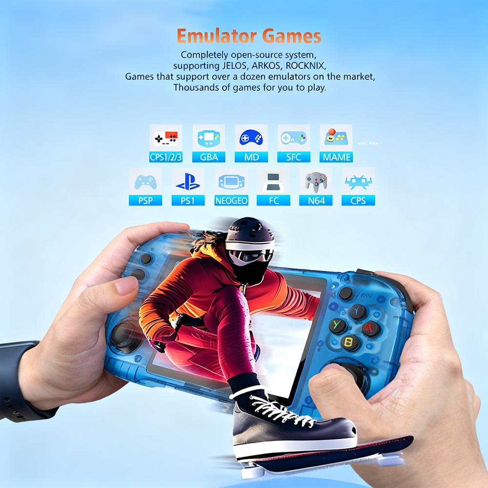 Ретро портативная игровая консоль R46H, система Linux, 4,2-дюймовый IPS портативный портативный, 64 ГБ, видеоигры