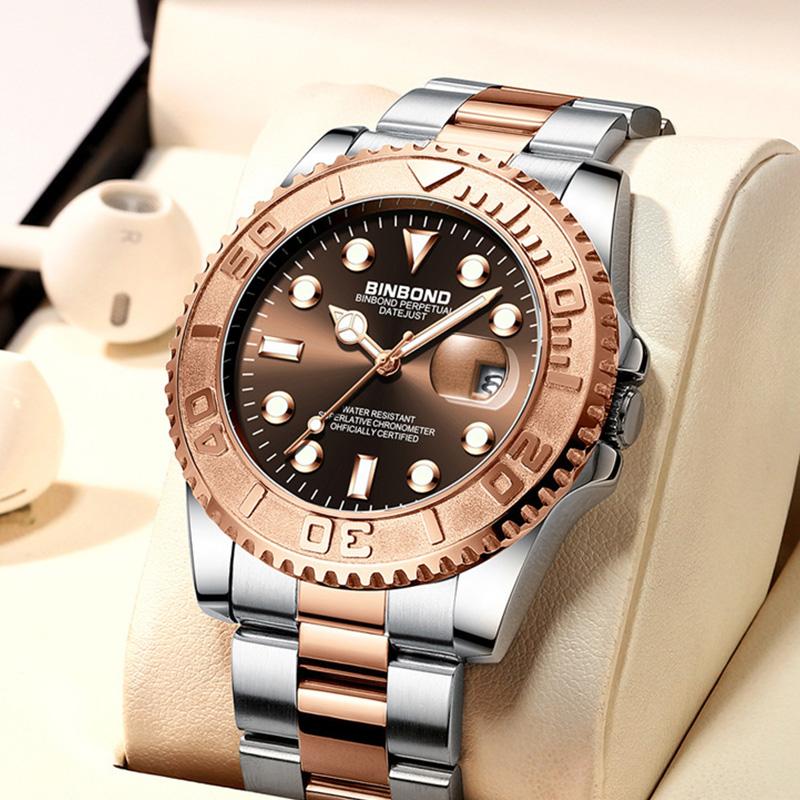 Модные роскошные мужские кварцевые часы из нержавеющей стали с датой, водонепроницаемые наручные часы, светящиеся, деловые, повседневные, мужские часы Reloj