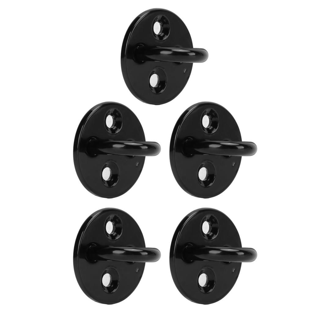 5Pcs Eye Plate Thickened Black Stainless Steel Enhanced Load Bearing Heavy Duty Pad Eye Plate 6mm 0.24in