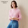 KEMENG BOKA Women's Autumn Winter Striped Color Block Cashmere Sweater