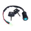 Universal 4 Wires Ignition Barrel Switch With 2 Key For Motorcycle Bike Atv