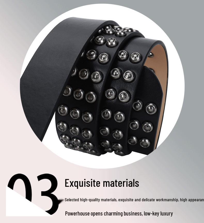 Унисекс ремень в стиле панк из натуральной кожи для хип-хопа