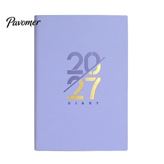 Ежедневник 2027 года с месячным и годовым расписанием, формат А5, плотная бумага, устойчивая к просачиванию чернил, портативный, офисная канцелярия, блокнот-планировщик, прочная обложка из ПУ-кожи