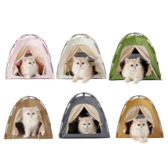 Палатка для кошек Pop-Up Палатка для питомцев Моющаяся Водонепроницаемая Укрытие с ковриком