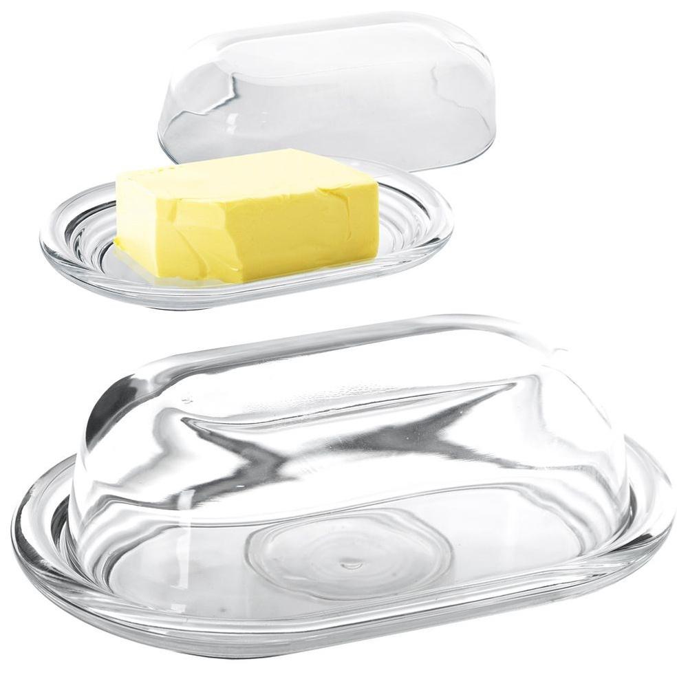 Glass butter dish