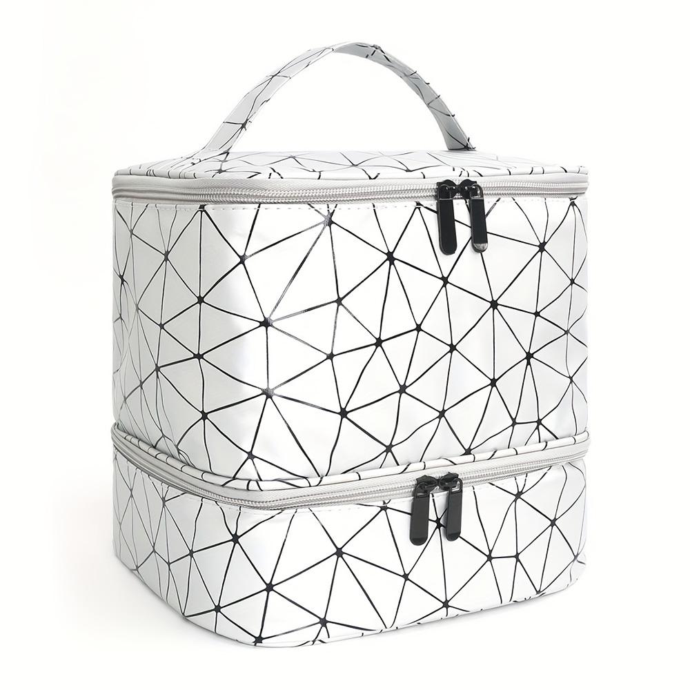 Portable Nail Polish Storage Bag Makeup Cases Organizer Cosmetic Handbag with Handle 1/2 Layers Essential Oil Bag for Travel