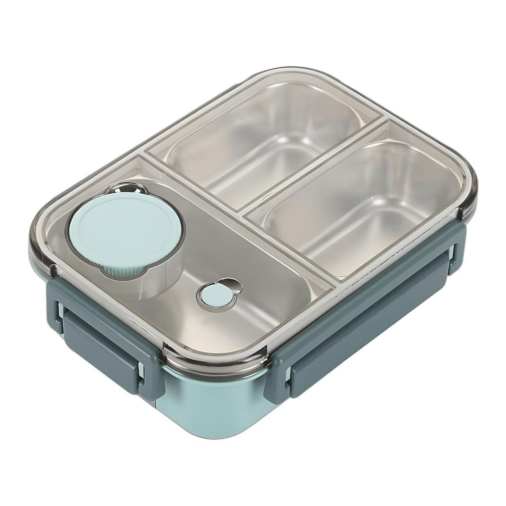304 Stainless Steel Food Storage Container with Dividers Meal Box Portable Lunch Box for Office and Outdoor Use