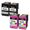 Ink Cartridge - YUMI MAZAO - HP 62XL - 2 Black + 2 Color - Compatible HP Envy - Remanufactured