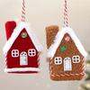Velvet Texture Christmas House Pendant Mini House Shape Mini House Pendant  For Home Decoration