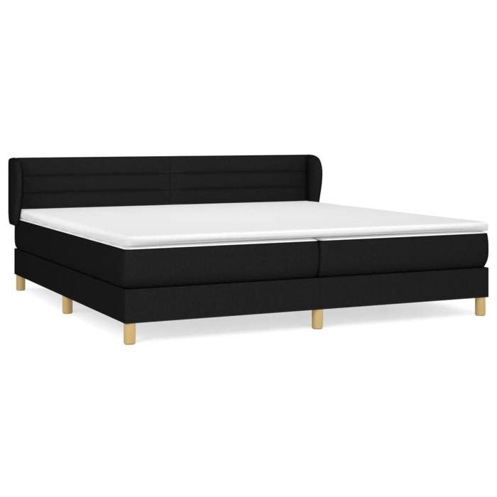 3126911 vidaXL Divan Bed with Mattress Black 200x200 Cm Fabric
