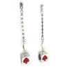 Les Trésors De Lily [E5118] - Серебристо-красные серьги «Кости удачи»