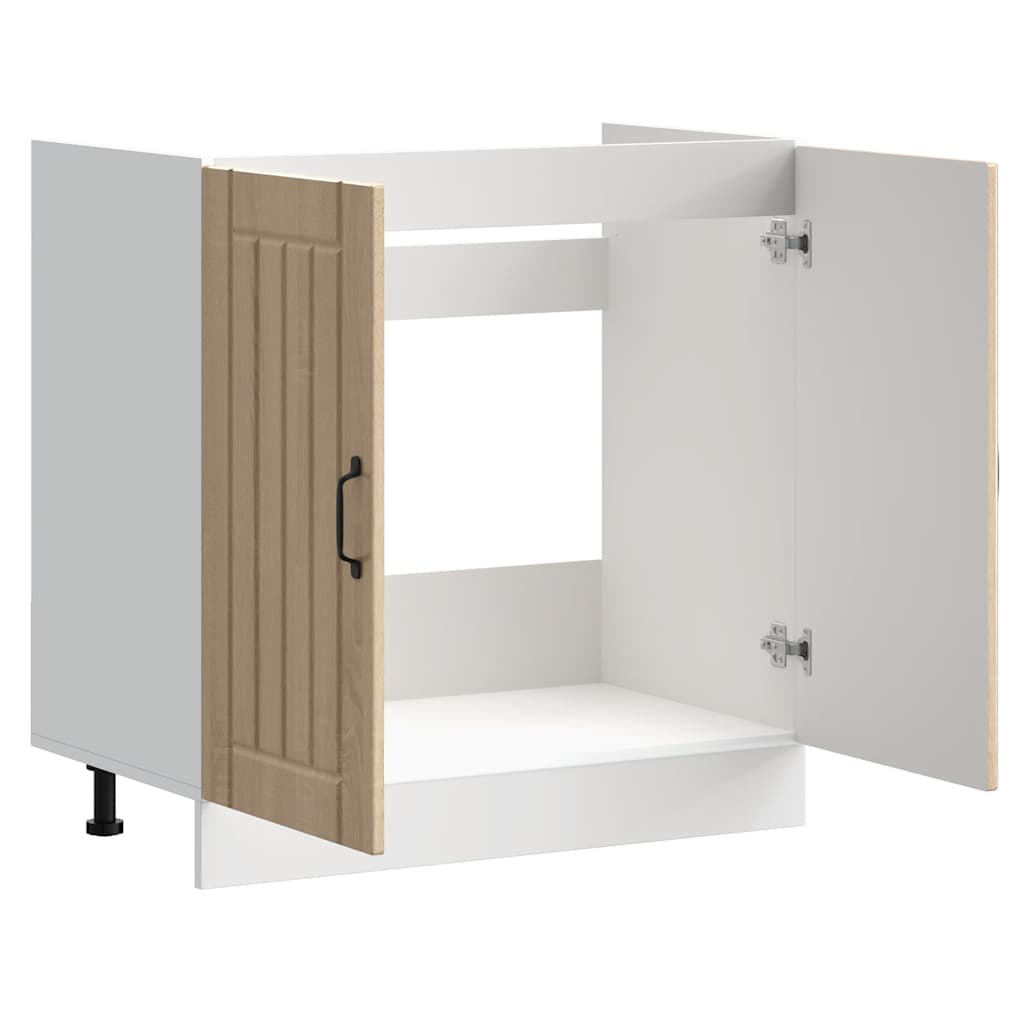 Lucca Under Sink Cabinet in Sonoma Oak Effect Particleboard