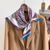 1Pcs Square Scarf Women‘s Double-sided Print Scarf Luxury Imitation Silk Neckerchief Bandanas Foulard Hairbands Wraps
