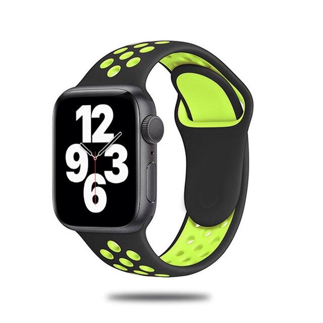Sport Strap For Apple Watch Band 6 SE 5 4 44mm 45mm 40mm Silicone Breathable Belt Bracelet To iWatch Watchband iWatch Ultra 7 6 5 4 41mm 42mm 38mm