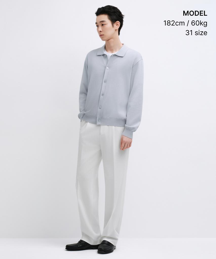 MUSINSA STANDARD Wide Hidden Banding Slacks [White]
