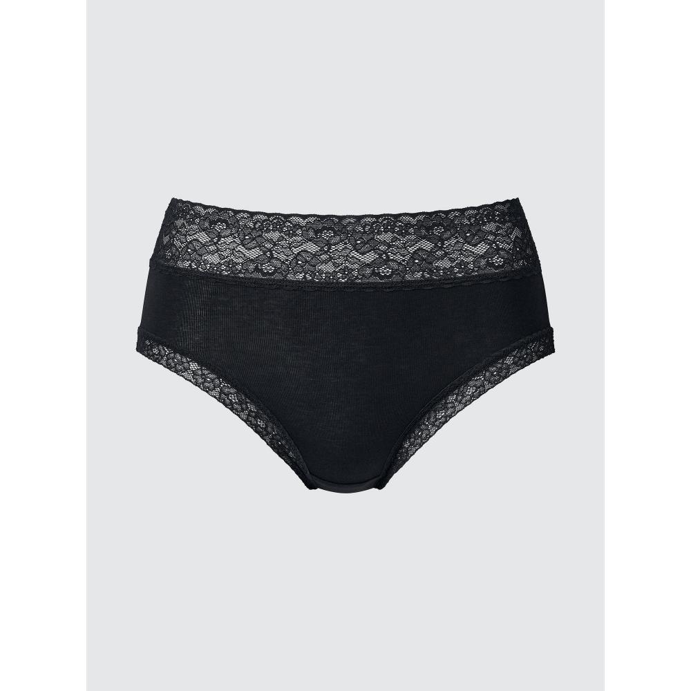 Uniqlo Япония Мягкие Модальные Шорты Просто Талия Широкое Кружево
