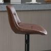 2 Piece Set Bar Stools Height Adjustable With Footrest 46.5 Cm X 50 Cm X 108 Cm Black And Brown
