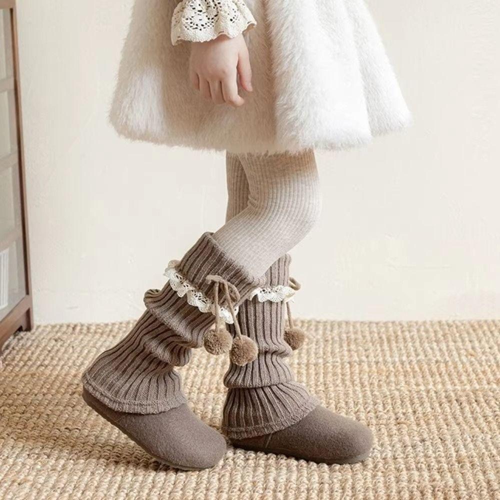 Y2K Lolita Bowknot Boots Cover Lace Women's Leg Warmers Fashion Mid-tube Socks  Girl