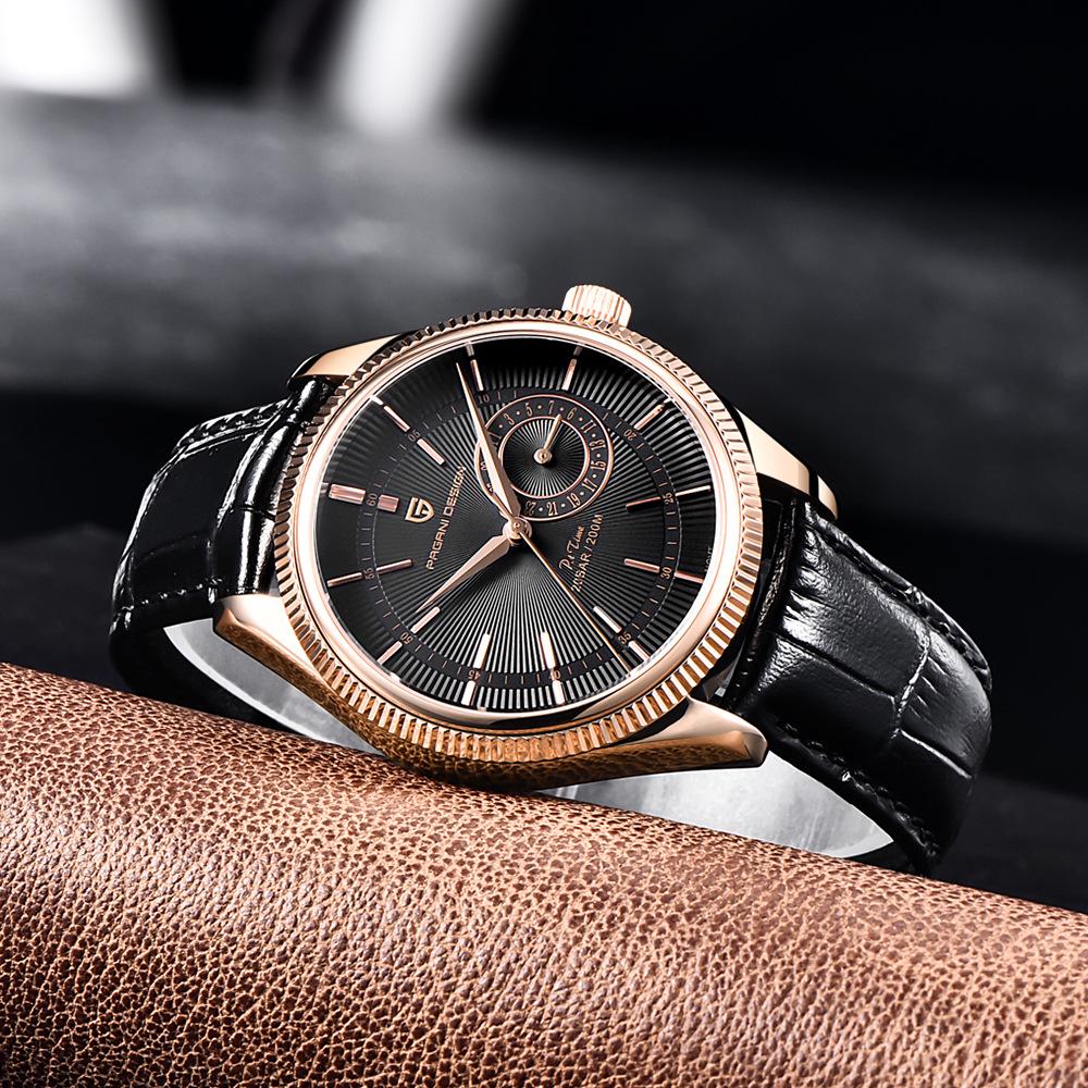 Bojani Paganidesign 1689 Men's Watch with Stainless Steel and Genuine Leather Strap