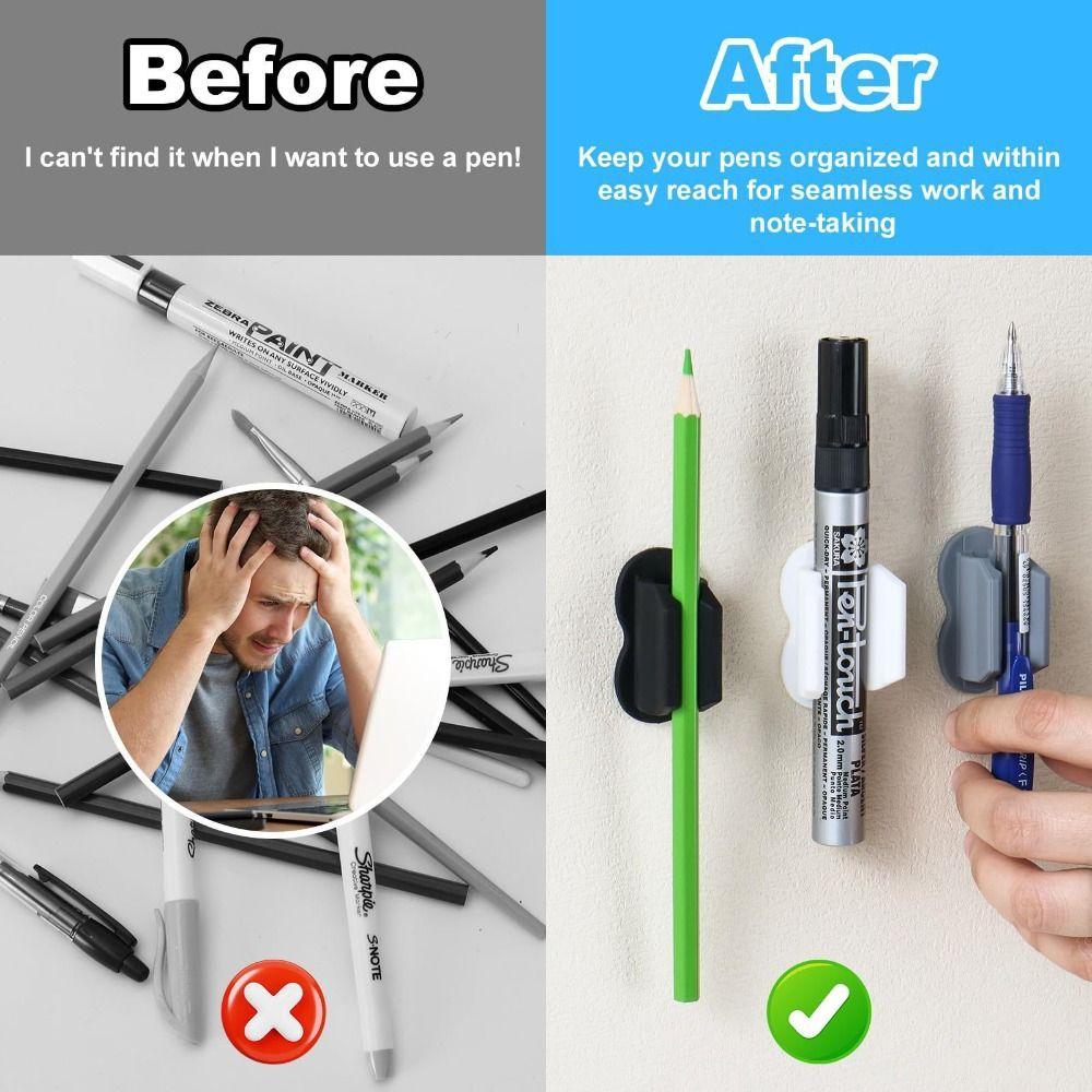 Self-Adhesive Pen Holder Creative Desktop Storage High Quality Pen Rack  Ballpoint