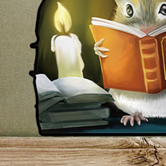 Рождественская наклейка на стену с мышью, мышь для чтения книг, настенная 3D наклейка, забавная очаровательная наклейка на стену, угловая наклейка, детская комната, детская Рождественский декор