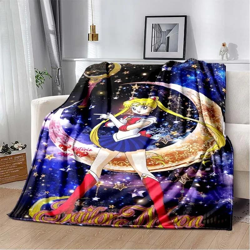 Милое одеяло с принтом в виде 3D-мультяшного персонажа S-Sailor-Moon, модное, мягкое, уютное, для гостиной, спальни, дивана-кровати, дорожное одеяло, подарок на день рождения для ребенка
