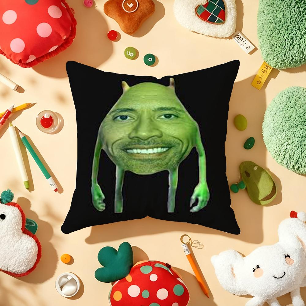 Dwayne The Rock JJohnson MMeme Cushion Cover Plush Fabric Soft DoubleSided Printed Sofa Warm Winter Home Gift Pillow Cover