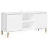 VidaXL Meuble TV avec pieds en bois massif Blanc 103,5x35x50 cm