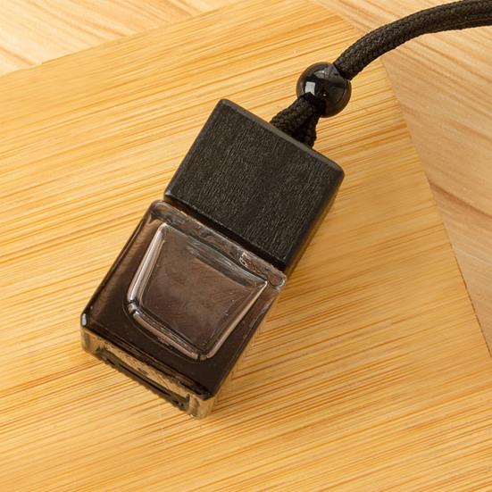 8ML Refillable Perfume Bottle with Wooden Lid Clear Glass Aromatherapy Essential Oil Empty Bottle Rearview Mirror Hanging Fragrance Bottle Home