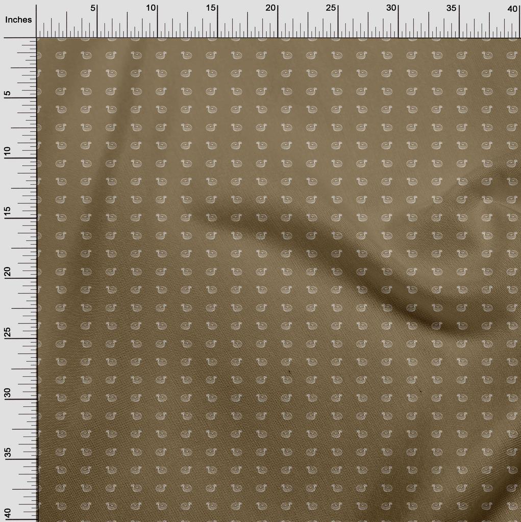 oneOone Cotton Flex Dark Olive Green Fabric Minimal Retro Watch Diy Clothing Quilting Fabric Print Fabric By Yard 40 Inch