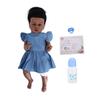 24 Inch Black Doll Cute Realistic Reborn American African Girl Doll for Children"s Gift